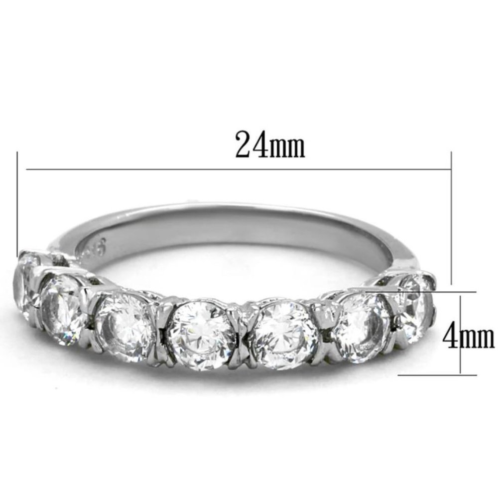 STAINLESS STEEL 7 Stone AAA Grade CZ Band Ring-NWT - Picture 15 of 16